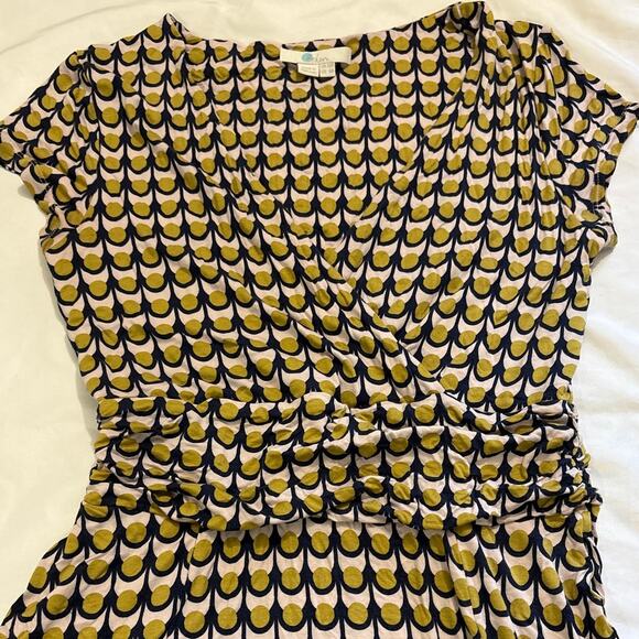 Boden Womens 6 Small Lily Jersey Midi Dress Soft Comfortable Artsy Geometric - Picture 3 of 10